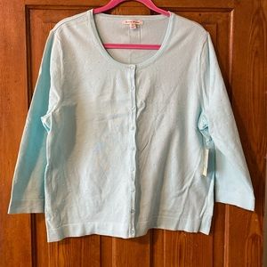 NWT Studio Works Robins Egg Blue Womens Cardigan Size XL